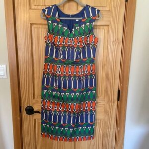 Boden colourful midi dress (US 8L / UK 12L)
